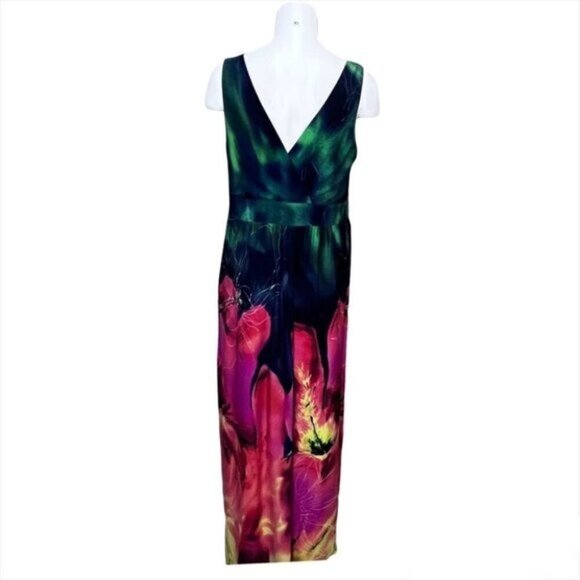 Additon Elle Floral Vneck Maxi Dress Size X - Picture 2 of 6